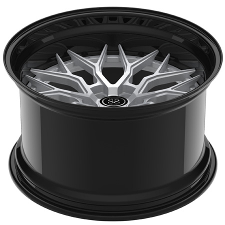 Center Hyper Black 2 Piece Forged Wheels Barrel Matte Black 19 Inch 19x10 Alloy