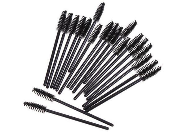 Artificial Fibers Cosmetic Beauty Tools / Black Eye Makeup Brushes For Eyelashes / Eyebrows