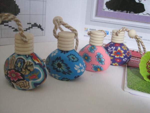 13ml polymer clay perfume bottle,2014 hot selling item for car,home,office decoration.