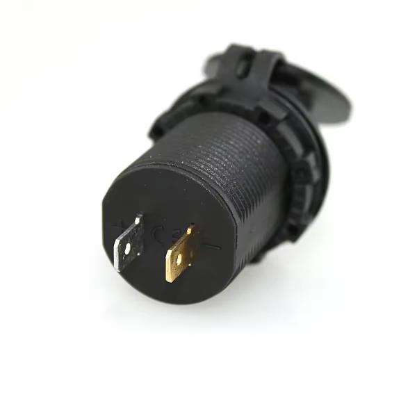 Chargeur de voiture double USB-A ABS avec anneau LED