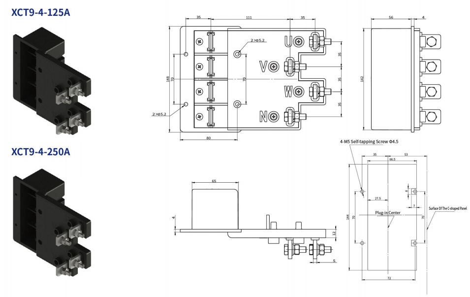 Main Circuit Fixed Connector (4 Poles)