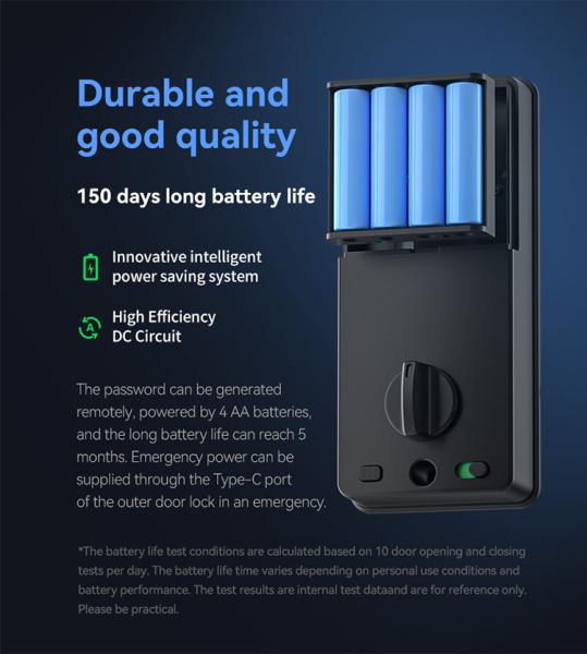 Remote Control Smart Deadbolt Door Lock Anti Peep 60mm For Home