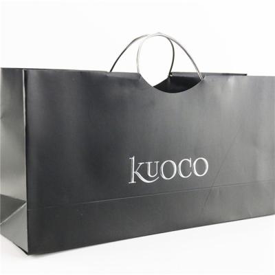 SGS Personalized Paper Bags Custom Printed Black Luxury Paper Gift Bags With Handles