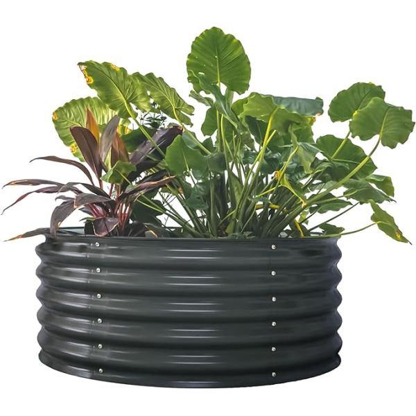 17'' Tall Aluzinc Round Metal Raised Garden Beds 42'' For Vegetable