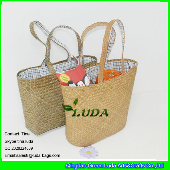 LUDA sea grass tote straw bag natural fiber weaving straw beach bags