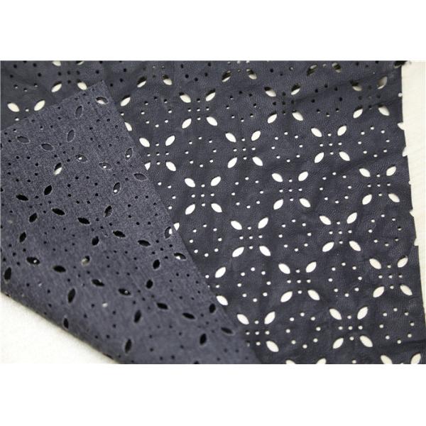 Waterproof Black Perforated Leather , Punched Pu Synthetic Leather