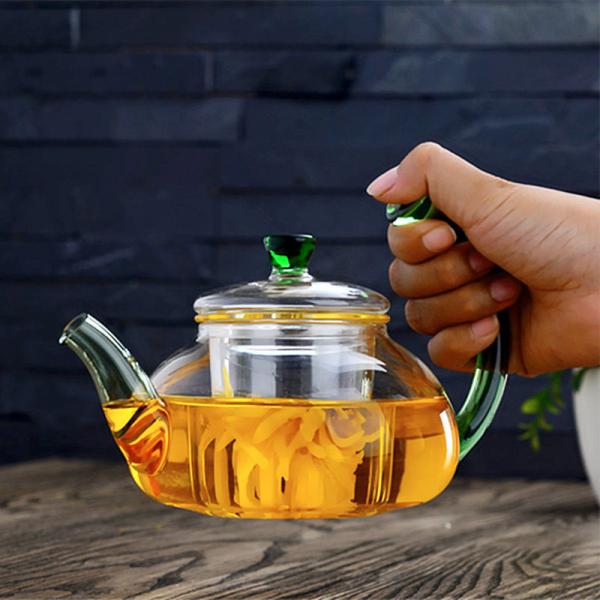 огонь 600ml горя теплостойкий чайник боросиликатного стекла