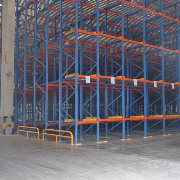 Roller Conveyor Stacking Pallet Storage Racks / Steel Material Pallet Racking System
