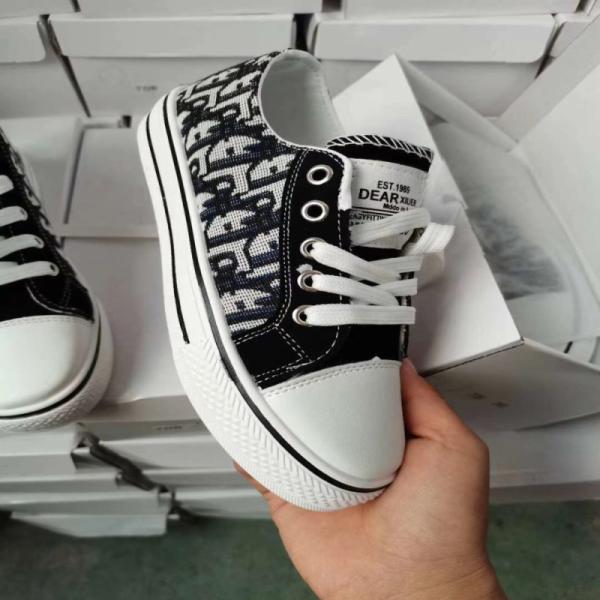 embroidered black High Top Canvas Shoes ladies canvas trainers In Stock