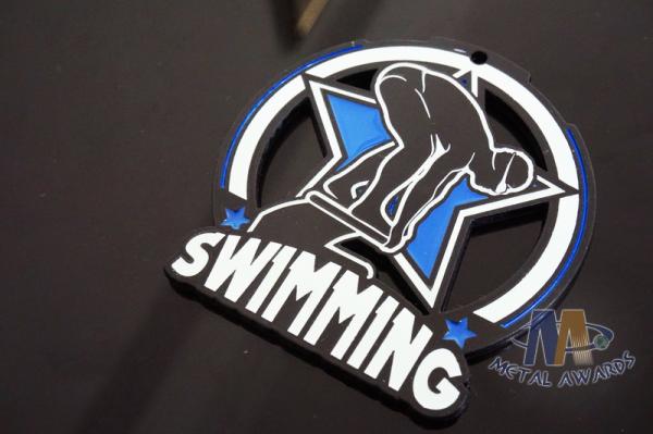 Soft Enamel Custom Zinc Alloy Metal Swimming Glow In The Dark Medals For Races