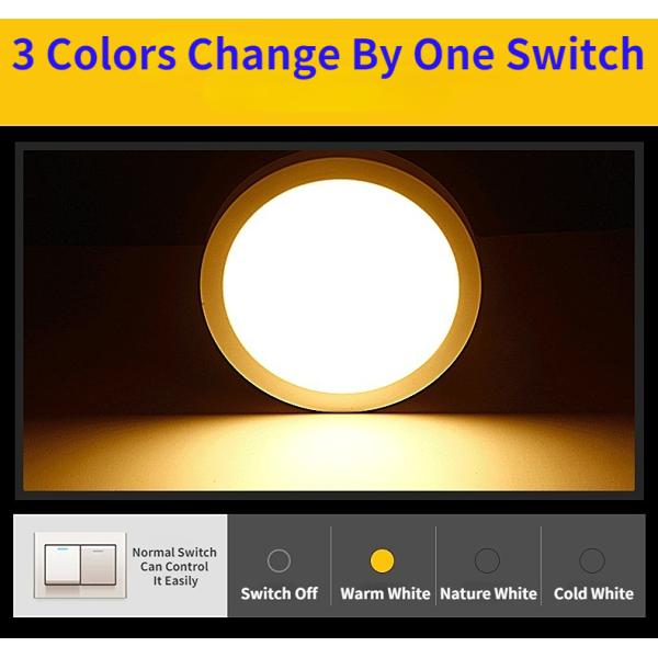 Home Office LED Square Panel Light 6W 12W 18W 24W with Changeable Frame 85-265Vac