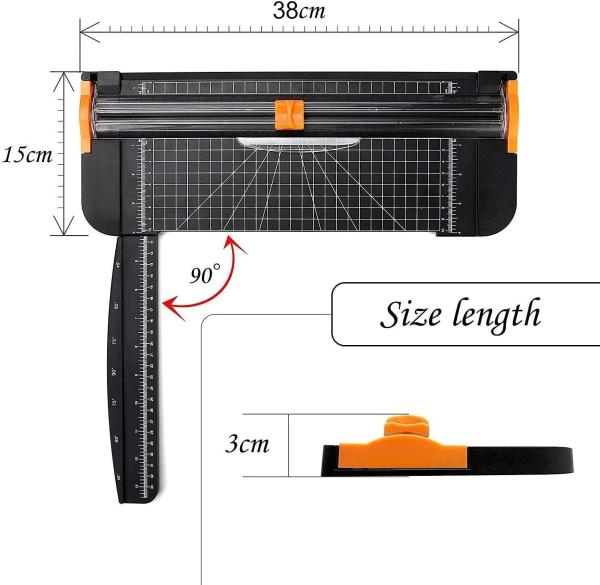 Triturador de papel ABS DIY para escolas Escritório doméstico Material ABS 12 folhas Espessura de corte