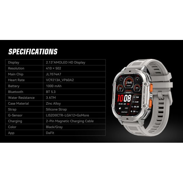2026 New Smart Watch Men IP68 3ATM Outdoor Sports Fitness Tracker X7 Smartwatch