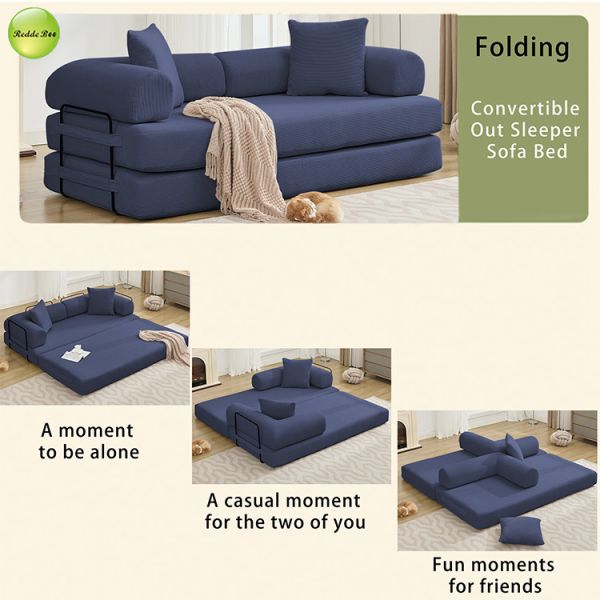 Multiple Combinations Striped Fabric Sofa Bed For Living Room Furniture Vacuum Packed Floor Compression Sofa Bed Couch