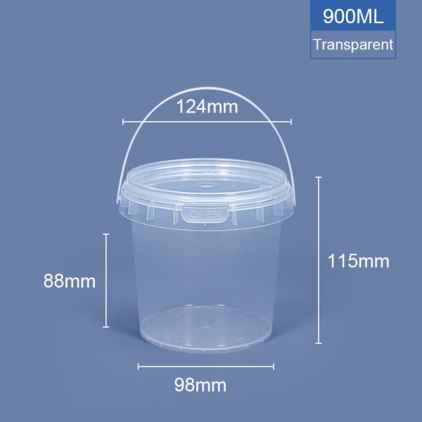Прозрачная пластиковая ведра для хранения пищевых продуктов для воды/молака/пищи с индивидуальным логотипом