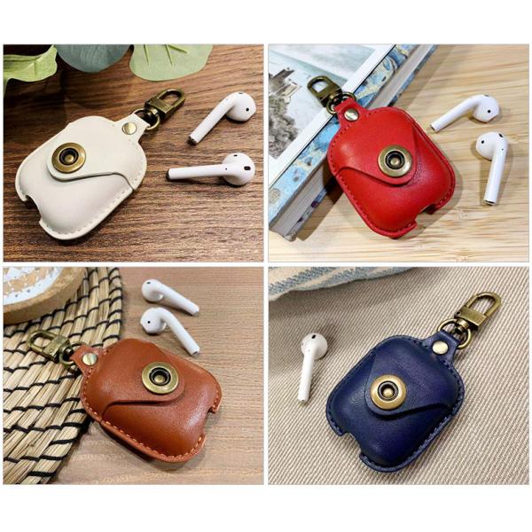 For AirPods 2 & 1 Leather Case Protective Silicone Cover and Skin Compatible with Apple AirPods