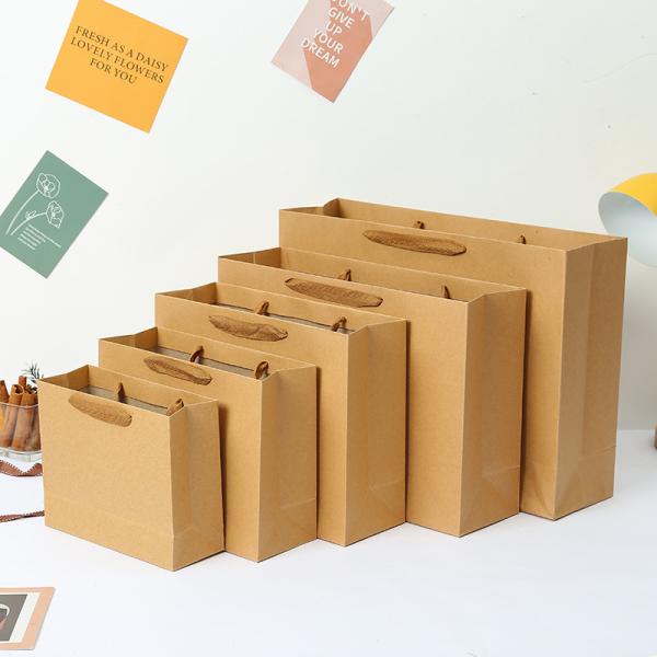 Kraft Paper Packing Bag Christmas Gift Bag Party Gift Hand-Held Packaging Bag Takeaway Packing Bag