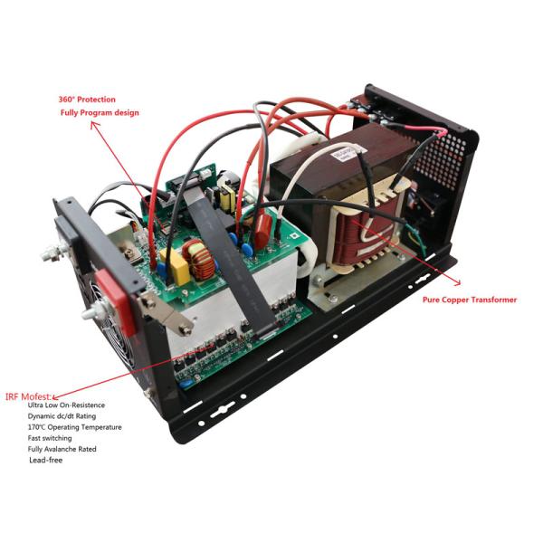 Hybrid 4000w Pure Sine Wave Power Inverter Single Phase LCD Digital Display
