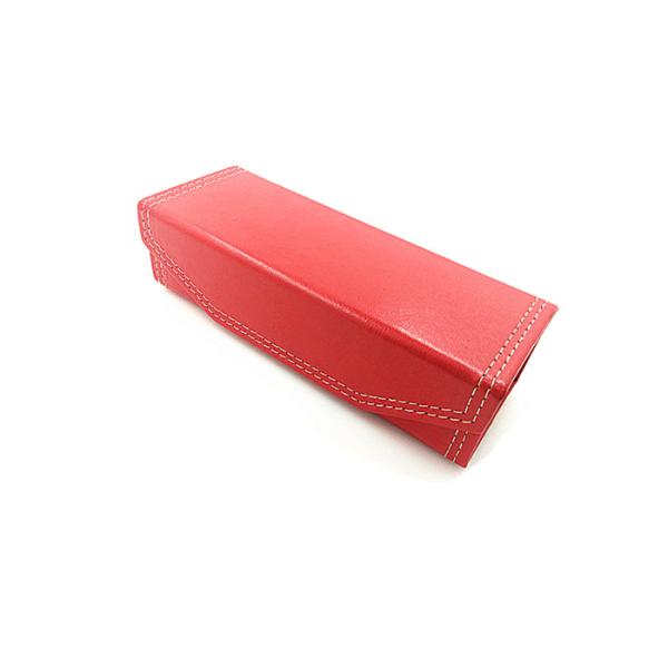 Red Leather Foldable Handmade Sunglasses Case Logo Can Be Customized