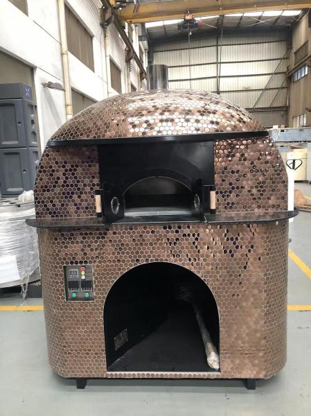 Horno de pizza a leña 1400x2100mm con base de roca volcánica