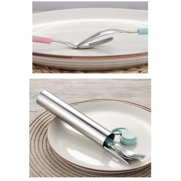 21*3.2cm 4PCS чеканят зеленый Flatware кухни устанавливают палочки с вилкой и ложкой