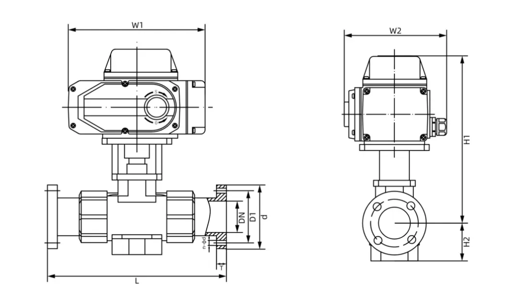 Plastic Flange Ball Valve UPVC CPVC PVC with IP67 Motorized Actuator 4-20mA 0-10V for corrosive chemical liquor and lightweight pipeline