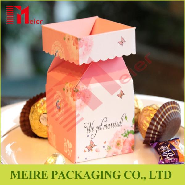 New design printing small foldable gift boxes wholesale for wedding candy packaging