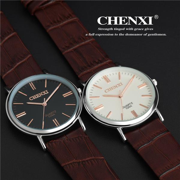 Free Packing Samole Order Small MOQ 10PCS Rose Gold Watch Stainless Steel Men"s Watch Unisex Leather Watches