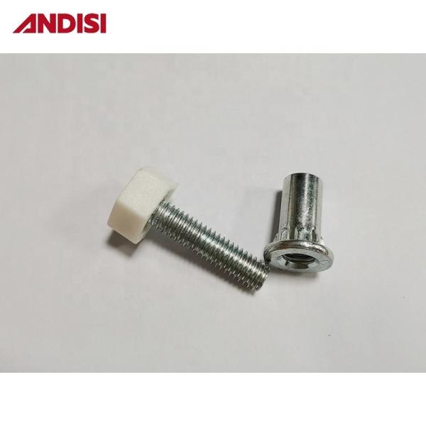 Anti-Scratch Adjustable Furniture Glide Leg with Zinc Plated Steel and 8mm Diameter