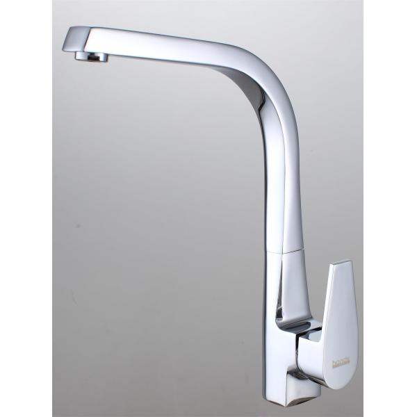 Square Polished Chrome Kitchen Sink Water Faucet Mixer Taps with Single Handle