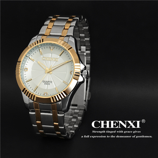 Day&Date Display Watch with Calenda Golden Color Cool Business Man's Watch Stainless Steel