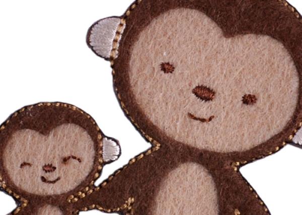 Wholesale Cutstom Design Iron on Applique Monkey Embroidery Badge For Children