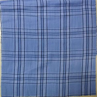 Blue Grid Cotton Check Fabric 54 Width 40X40 Yarn Dyed Plaid Fabric