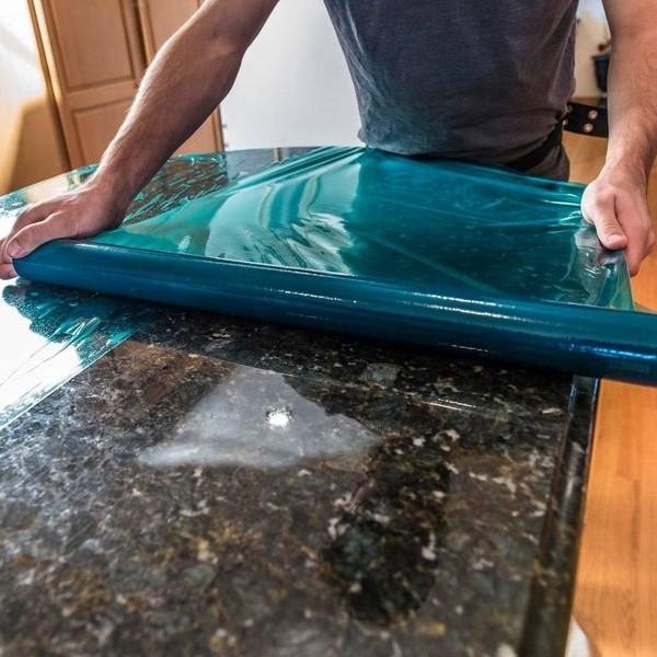 Película de proteção de balcão anti-gravagem PE Quartz Slab Surface Protective Film Covers