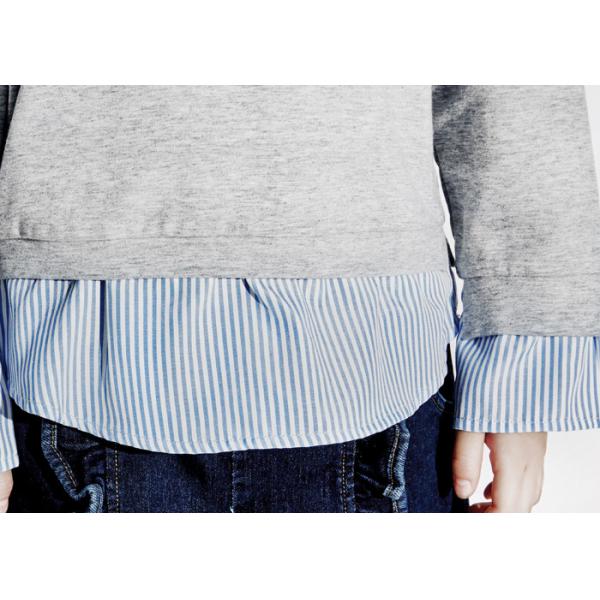 Two Piece Grey Kids Girls Clothes Size 12 Girls Cotton Shirt Customized Size