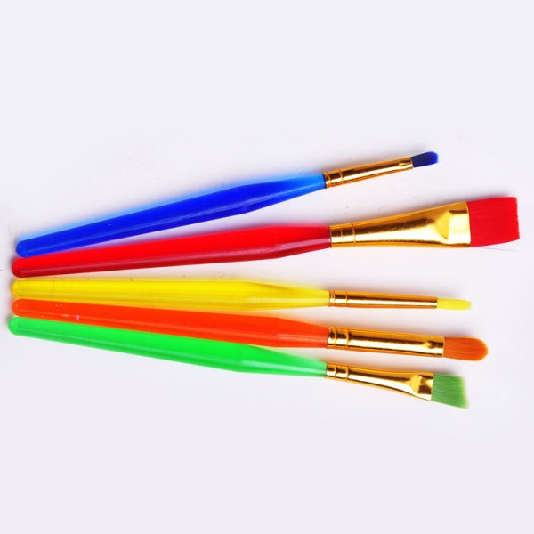 wholesale colorful plastic handle painting nylon brush art brushes for school