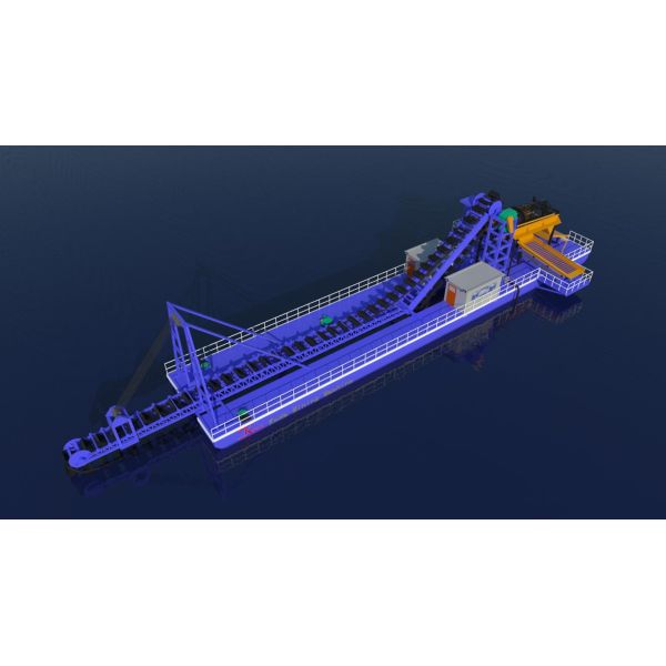 Diesel Powered Bucket Chain Dredger 450m3/h for River Gold Mining