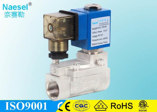 Stainless Steel Diaphragm Solenoid Valve Water Fluid 220V / 50HZ Power