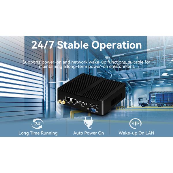 Intel Celeron J6412 PC industriel sans ventilateur avec double LAN et DDR4 jusqu'à 16 Go