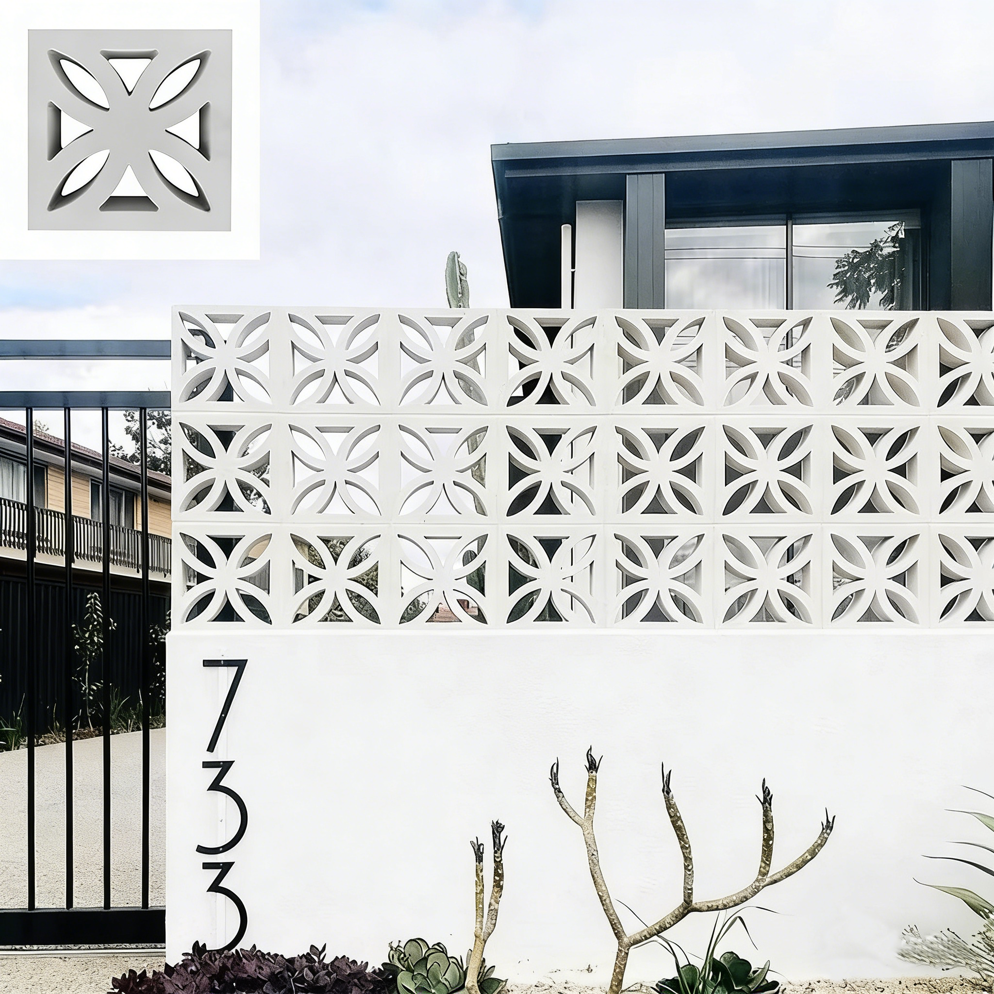Concrete Screen Blocks Architectural Decorative Modern Cement Breeze Blocks for Commercial Building & Landscaping Projects