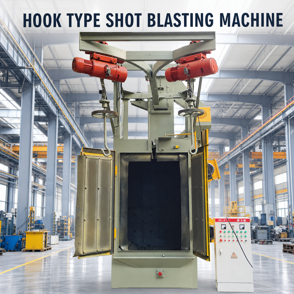 High Efficiency Metal Surface Treatment Hook Type Shot Blasting Machine, Industrial Automatic Rust Removal Blaster, CE Cert