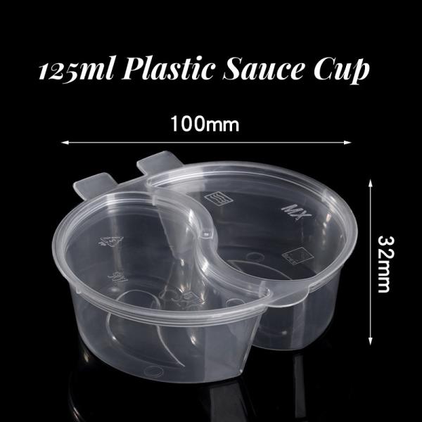 Custom Logo 35ml/50ml/75ml/100ml PP Plastic Cup Disposable Sauce Cup with Plastic Lid