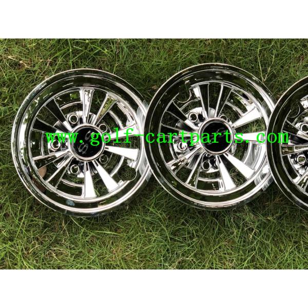 Durable 8 Golf Cart Wheel Covers Easy Installation Deep Dish Shiny Black