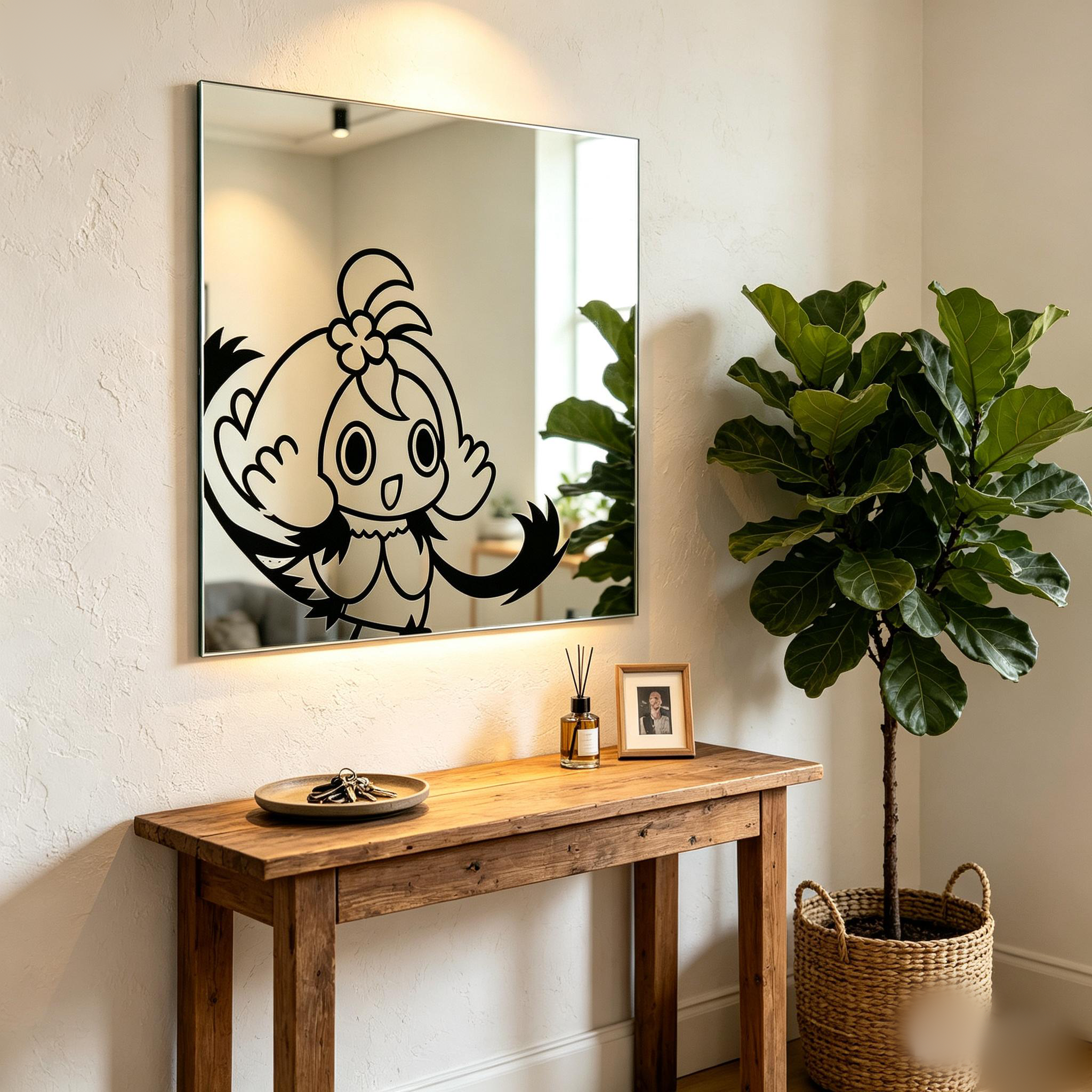Customization Cartoon Plastic Mirror Panels UV Printed For Kids Bedroom