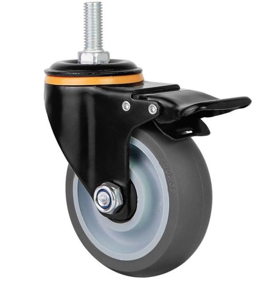 High Load Capacity 4 Inch TPR Caster for Rigid Industrial Applications 130kg Maximum