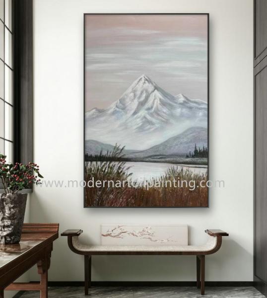 Handpainted Mountains Oil Painting Modern Landscape Canvas With Romantic Brushstrok