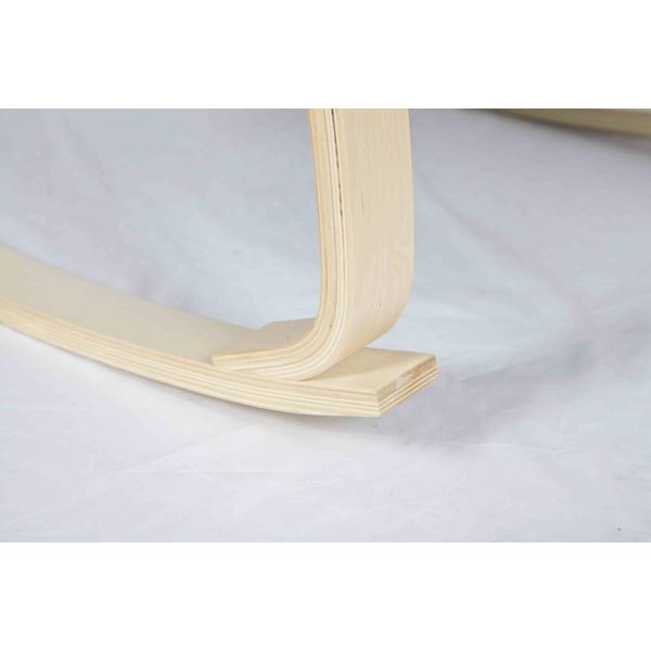 Blue Canvas Wooden Outdoor Furniture Nursery Rocking Chair With Adjustable Footrest