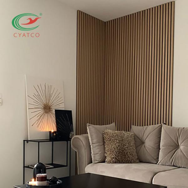 Fireproof Tasteless Acoustic Wood Ceiling , Odorless Sound Absorbing Acoustic Panel