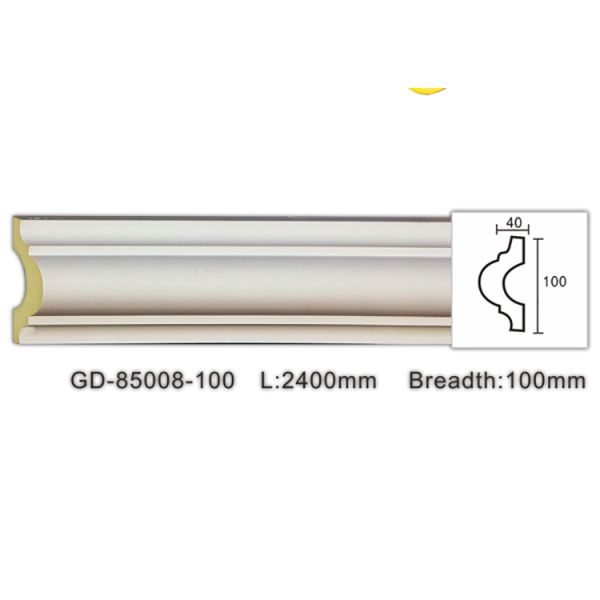 GD-85008 40mm Good Quality Heat-Insulated Paintable Urethane Polymer Flat Moulding
