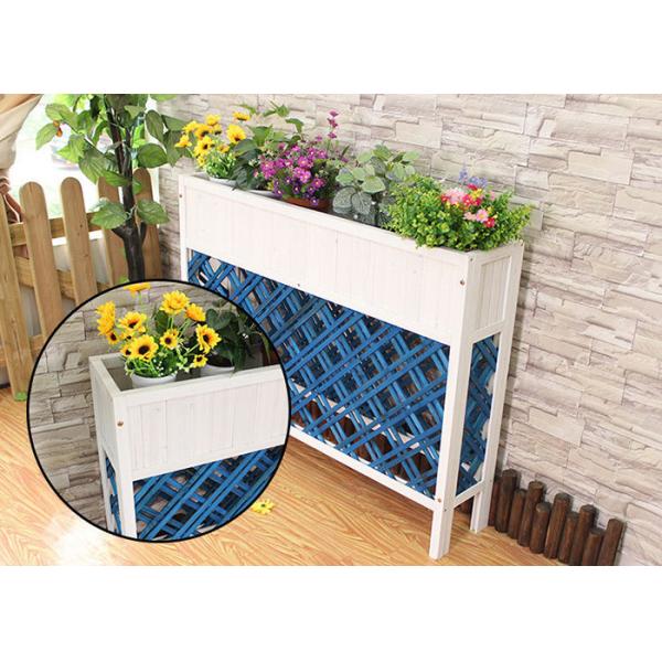 Полка цветка формы сетки балкона деревянная, загородка красочной деревянной стойки завода антисептиковая деревянная